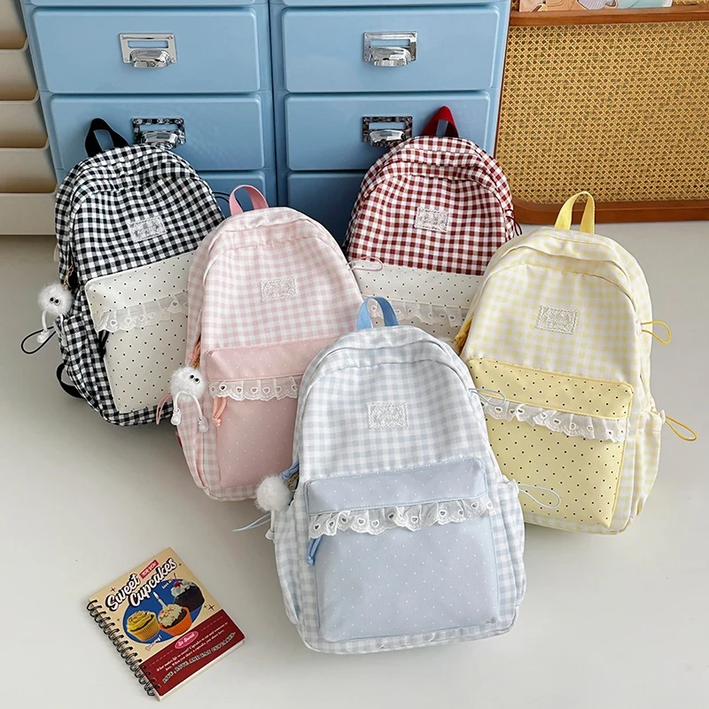 Niedlicher karierten Muster Rucksack Karnz