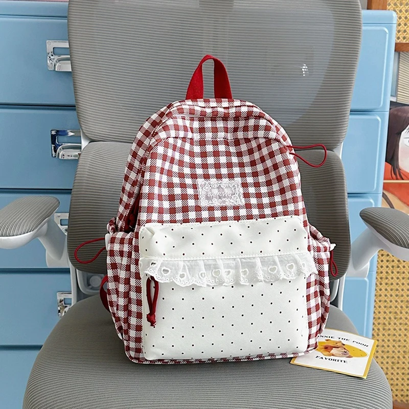 Niedlicher karierten Muster Rucksack Karnz