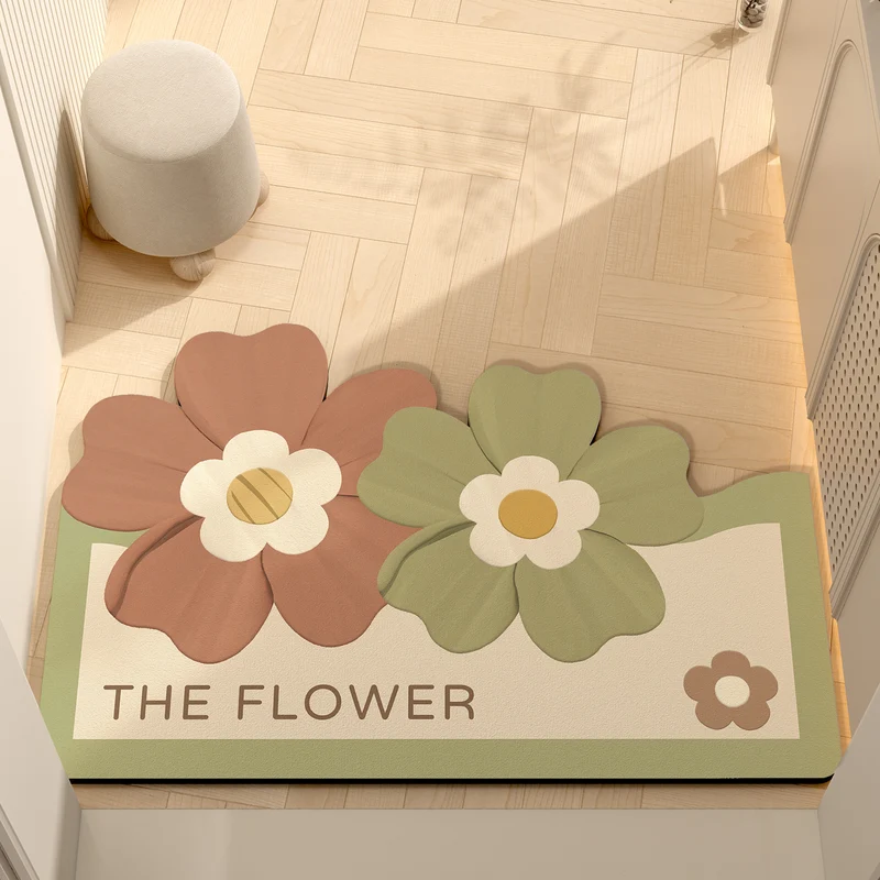 Verspielt Florales Motiv Memory Foam Badematte