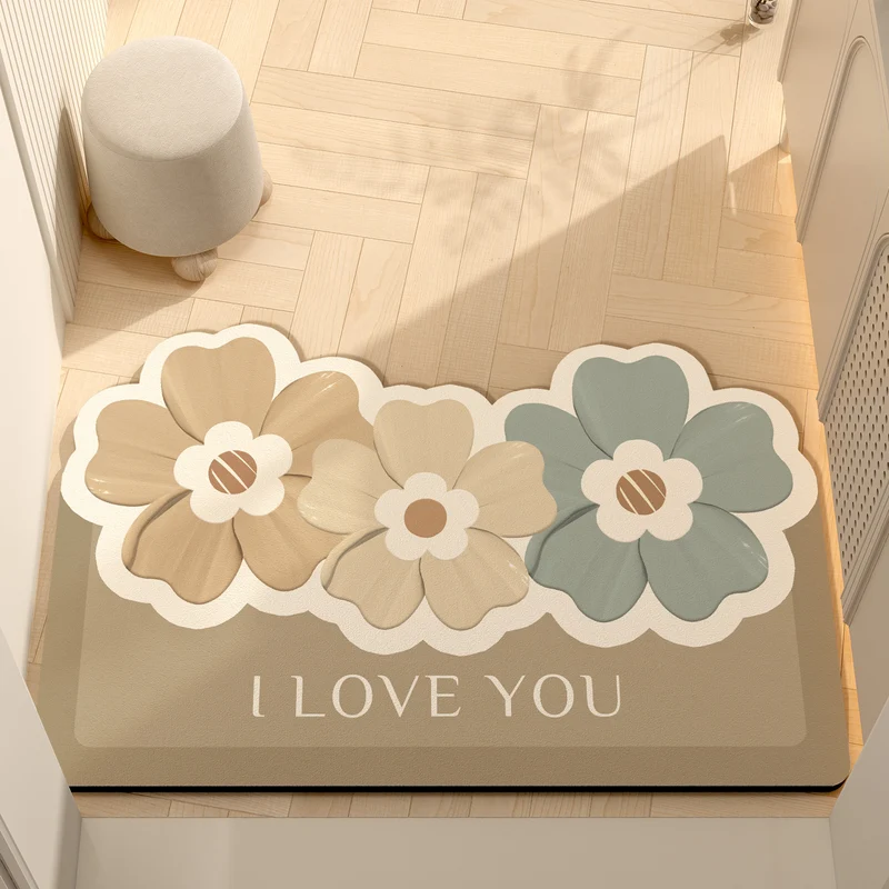 Verspielt Florales Motiv Memory Foam Badematte