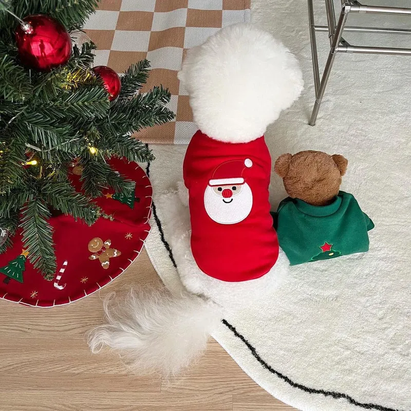 Urlaub Santa Applikation Baumwolle Haustier T-Shirt