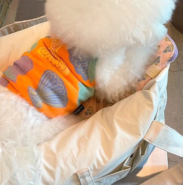 Kleine Hund Baumwolle Muschel-Druck Ärmelloses Tanktop mit Stretchsaum