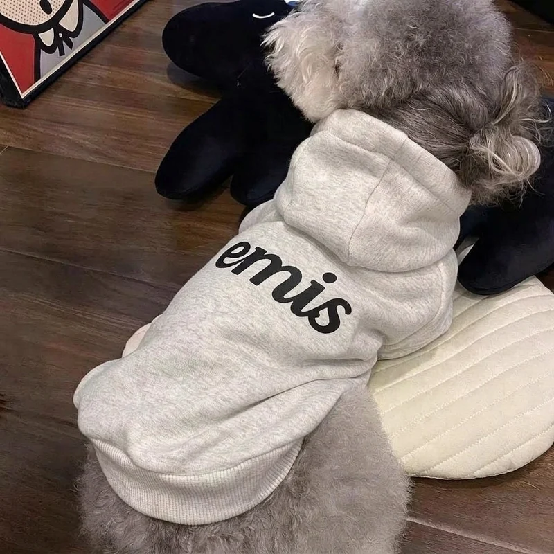Hund Kapuzen-Pullover Sweatshirt mit weichem Fleece-Futter & geripptem Saum