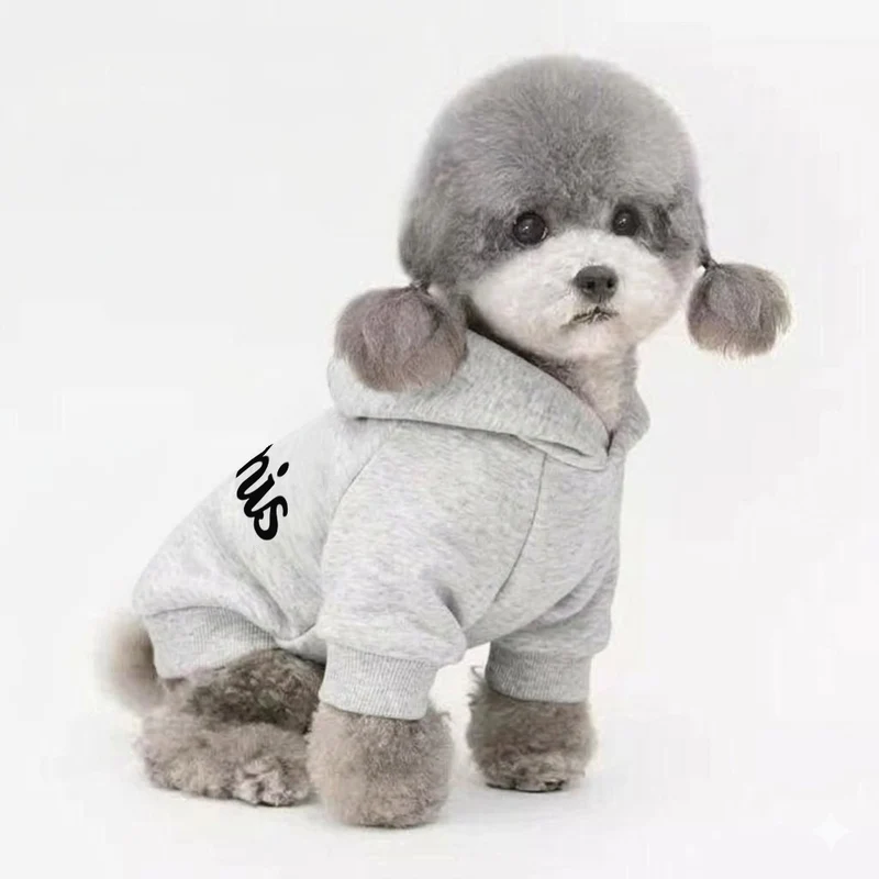 Hund Kapuzen-Pullover Sweatshirt mit weichem Fleece-Futter & geripptem Saum