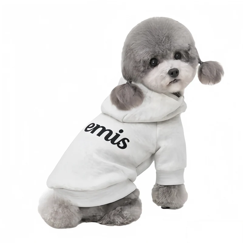 Hund Kapuzen-Pullover Sweatshirt mit weichem Fleece-Futter & geripptem Saum