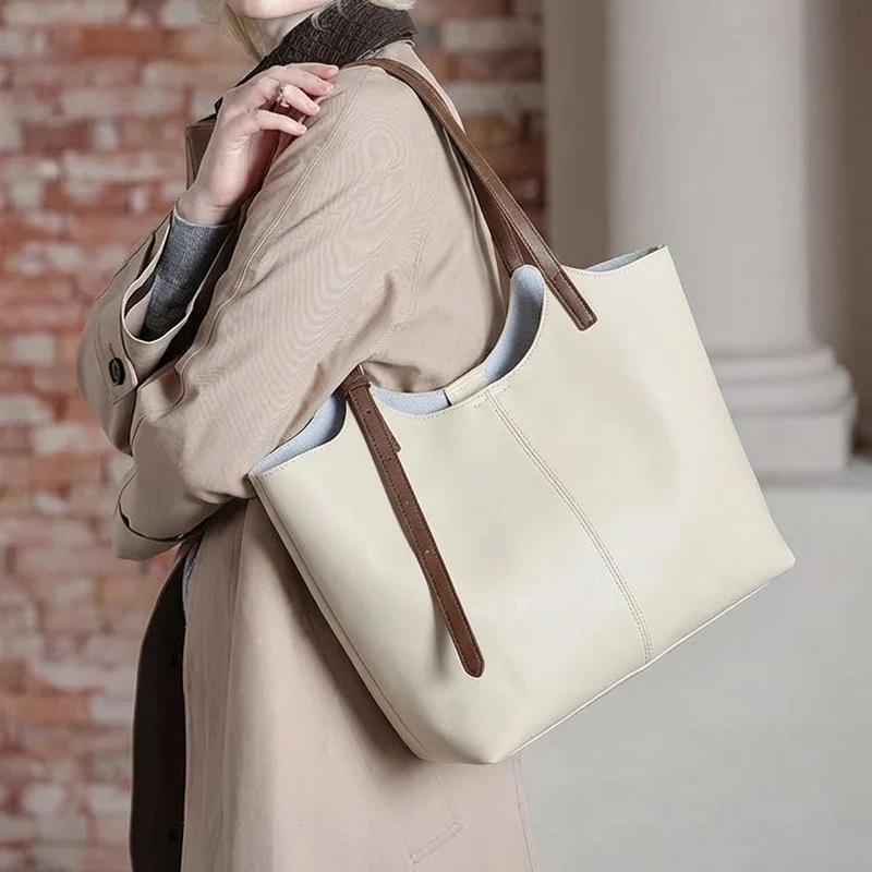 Strukturierte genarbte Leder Schultertasche