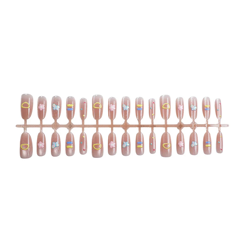 Kreatives Florales Kunst Press-On Nagel Set
