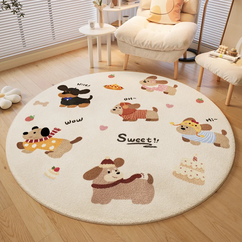 Verspielter hundethemed runder Teppich