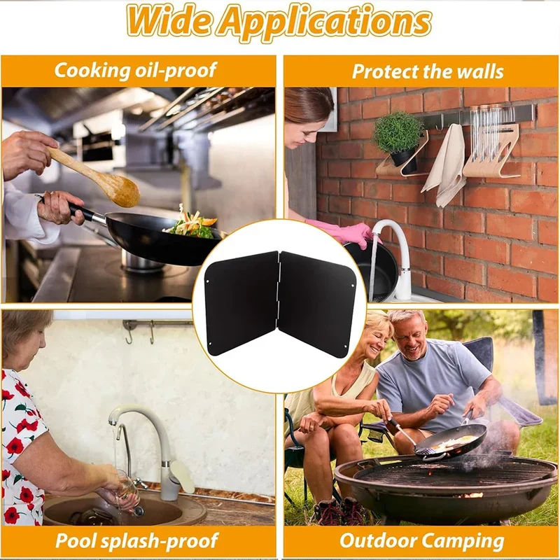 Faltbarer Edelstahl-Fett-Spritzschutz 2-seitiger Öl-Schutz – CookShield