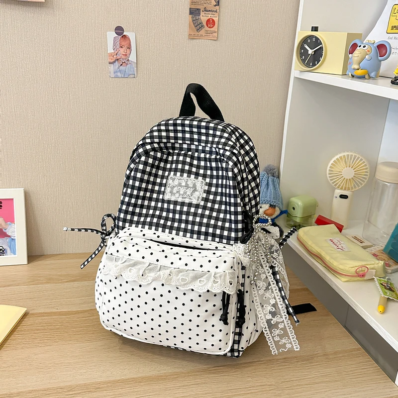 Stylisher Gingham-Muster Rucksack Karnz