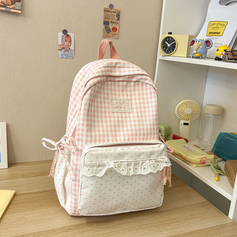 Stylisher Gingham-Muster Rucksack Karnz