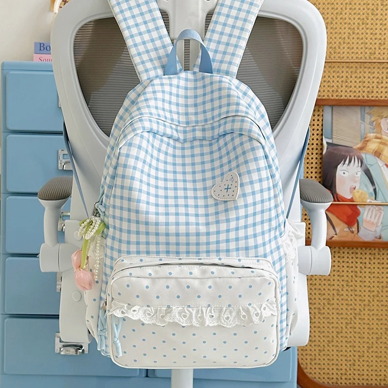 Stylisher Gingham-Muster Rucksack Karnz