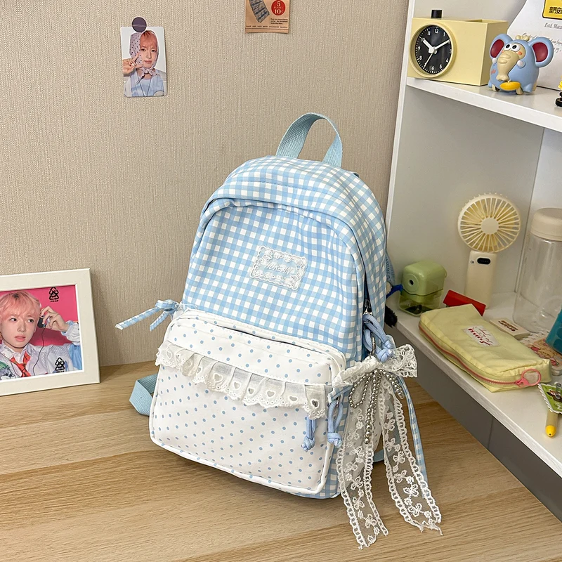 Stylisher Gingham-Muster Rucksack Karnz