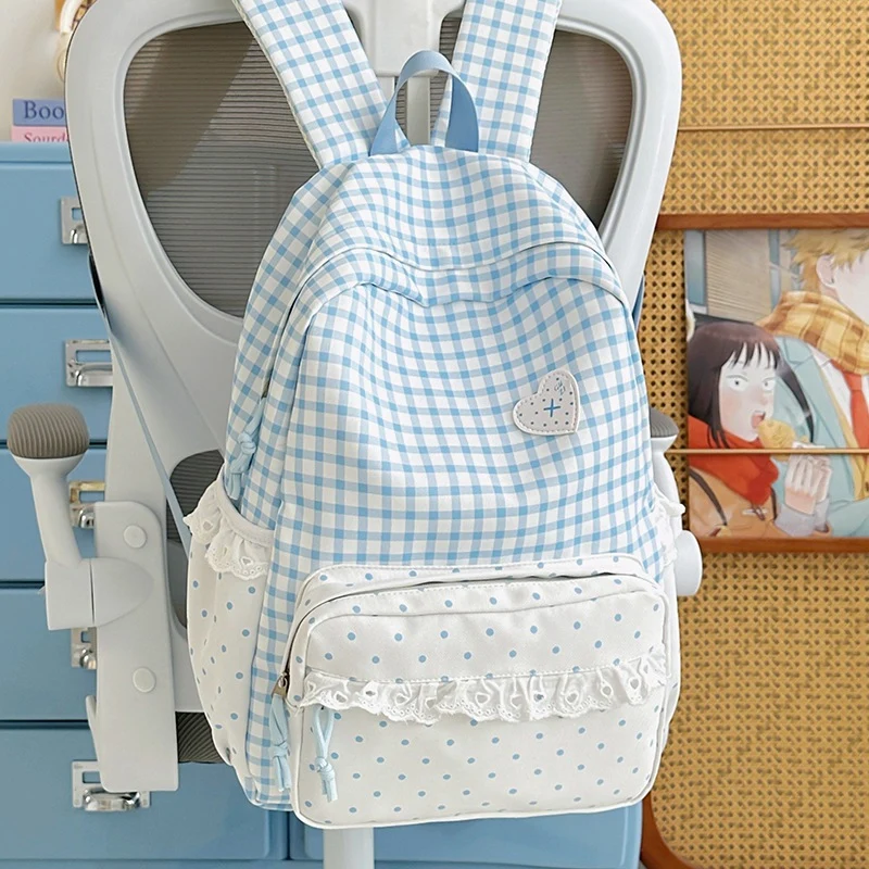 Stylisher Gingham-Muster Rucksack Karnz