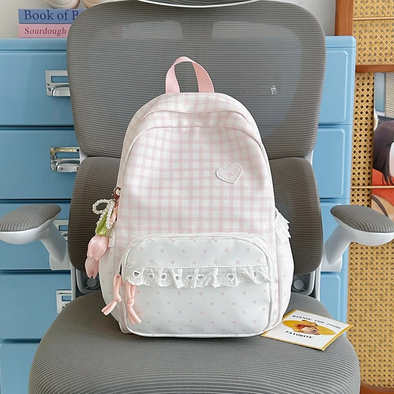 Stylisher Gingham-Muster Rucksack Karnz