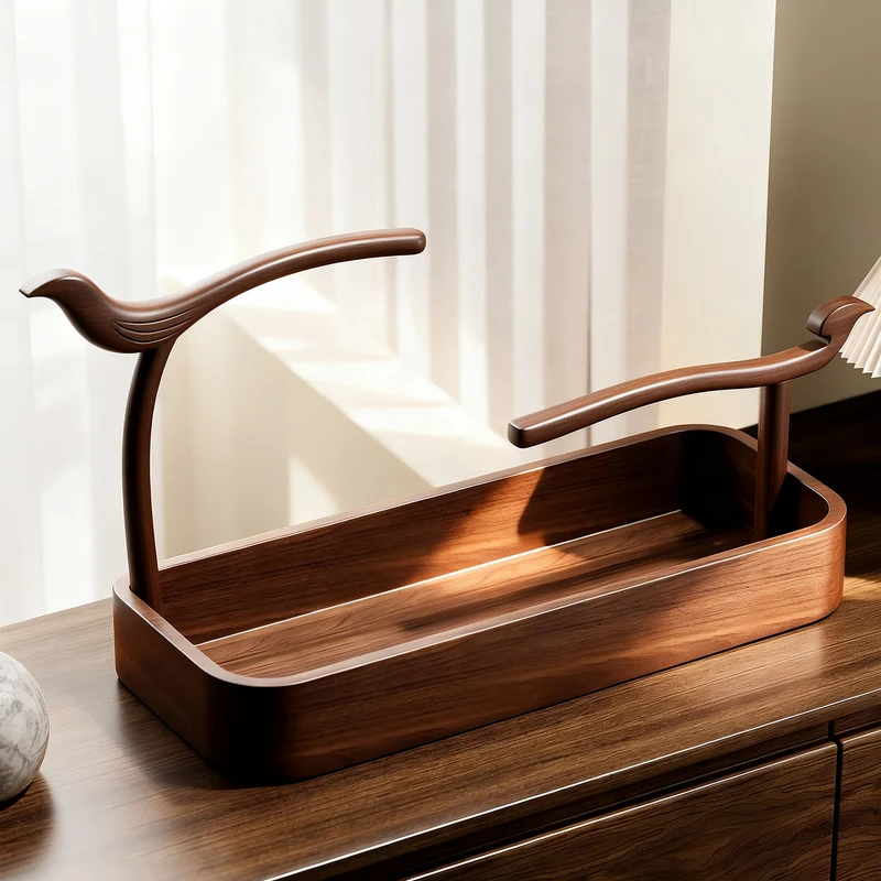 Holz Zweiseitiges Armbanddisplay und Schmuckorganisator Tray mit Aufbewahrungsbox