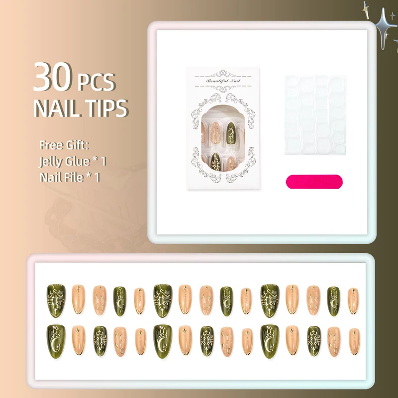 Himmlisches Design Press-On-Nägel Set