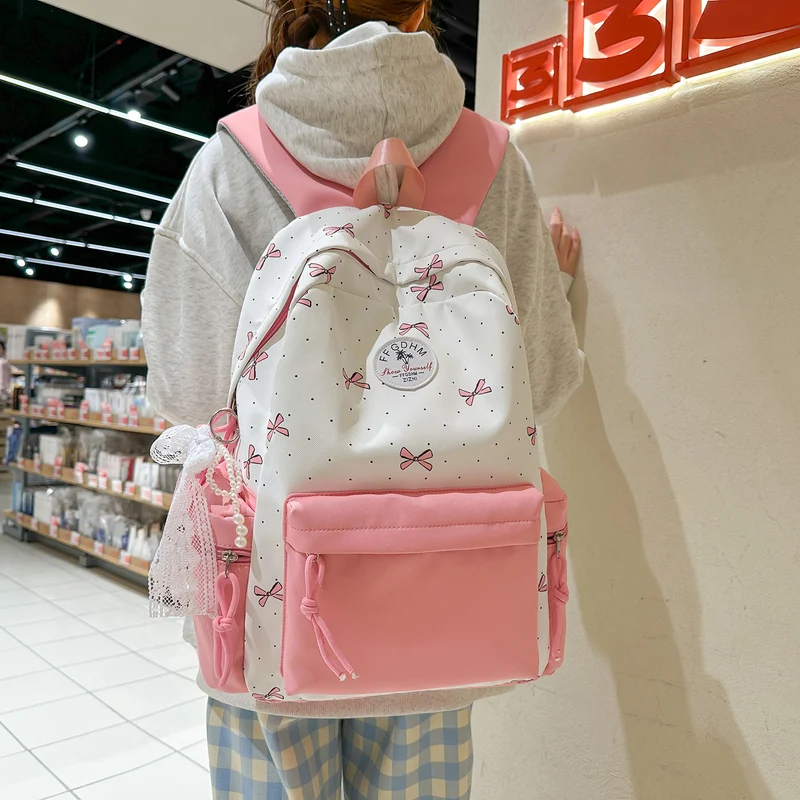 Stylische, mit Schleifen verzierten lässigen Rucksack Karnz