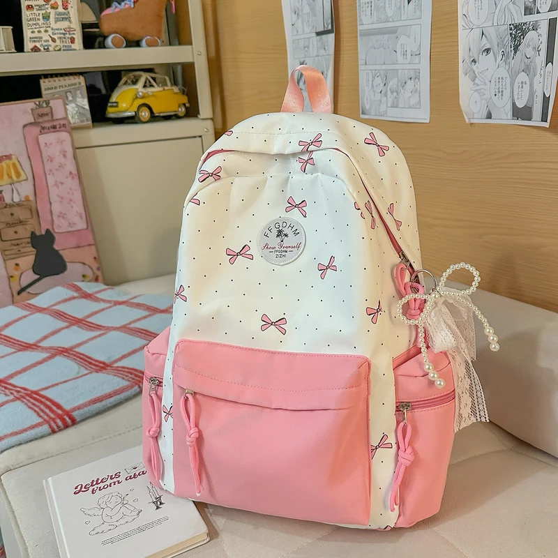 Stylische, mit Schleifen verzierten lässigen Rucksack Karnz