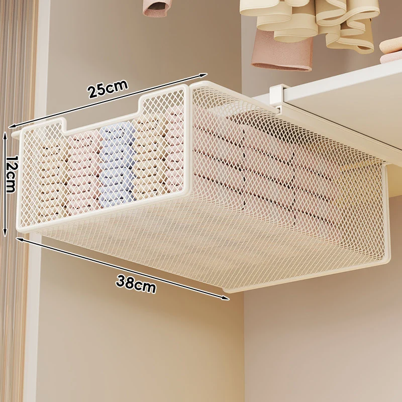 Unterregal-Ausziehbarer Netzdrawer-Organizer mit Schienenklemmbefestigung