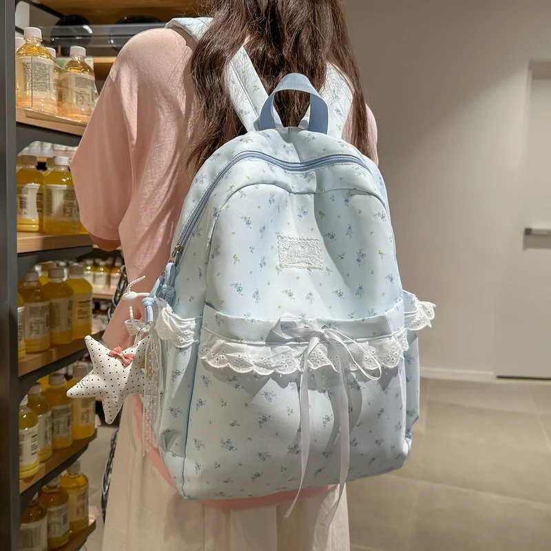 Verspielt Floral Verziert Schulrucksack Karnz