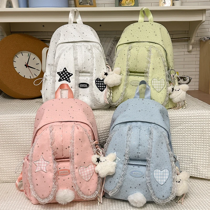 Verspielt Hasenohren-Design Rucksack Karnz