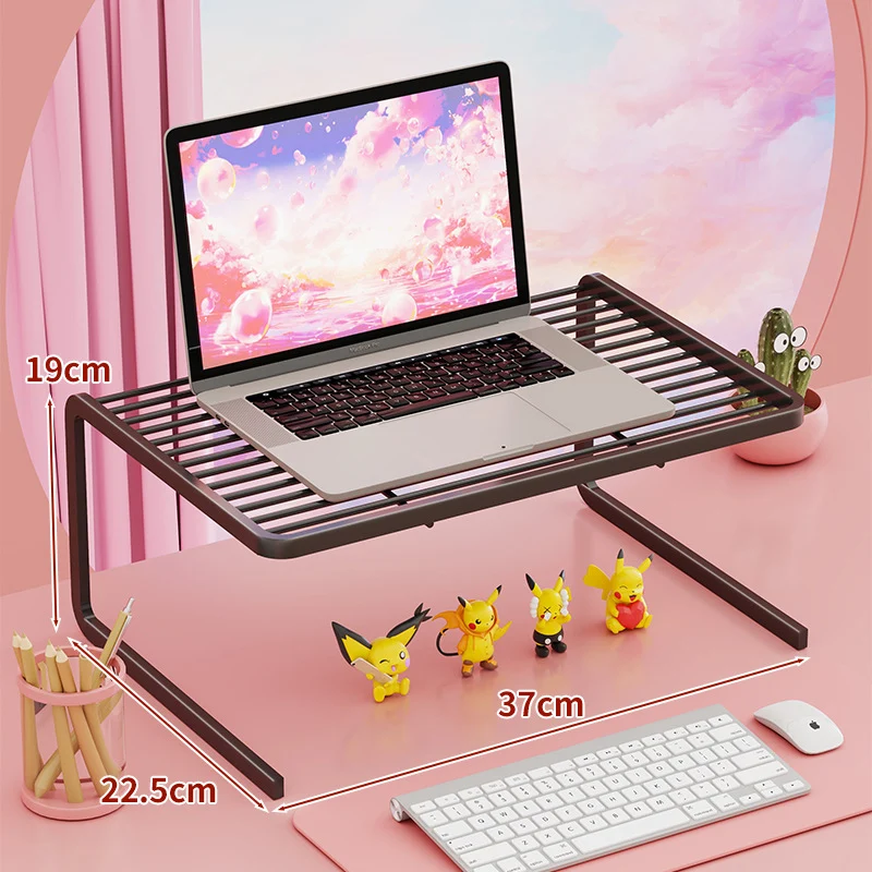Zwei Ebenen verstellbarer Metall-Laptop- und Monitorständer mit belüfteten Lamellenregalen