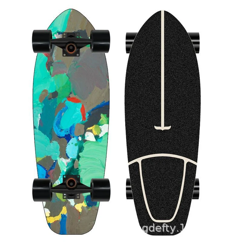 Skateboard Skanto mit künstlerischem Löwen-Design