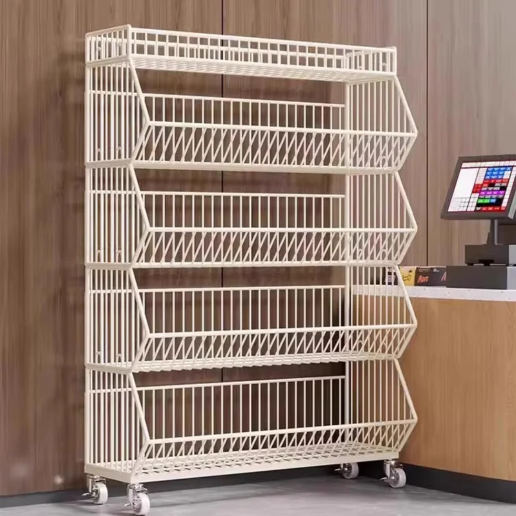 Drei-Stufiger Mobiler Drahtkorb-Organizer-Wagen
