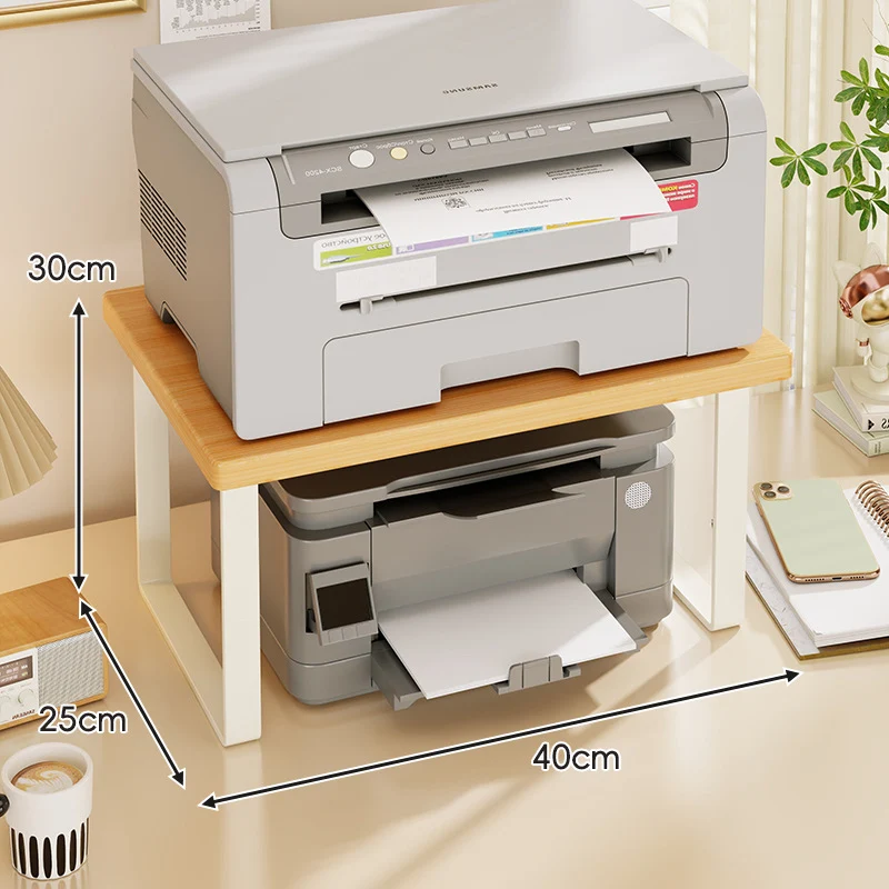 Kompakter Zwei-Ebenen Holz Schreibtisch Drucker und Monitor Ständer