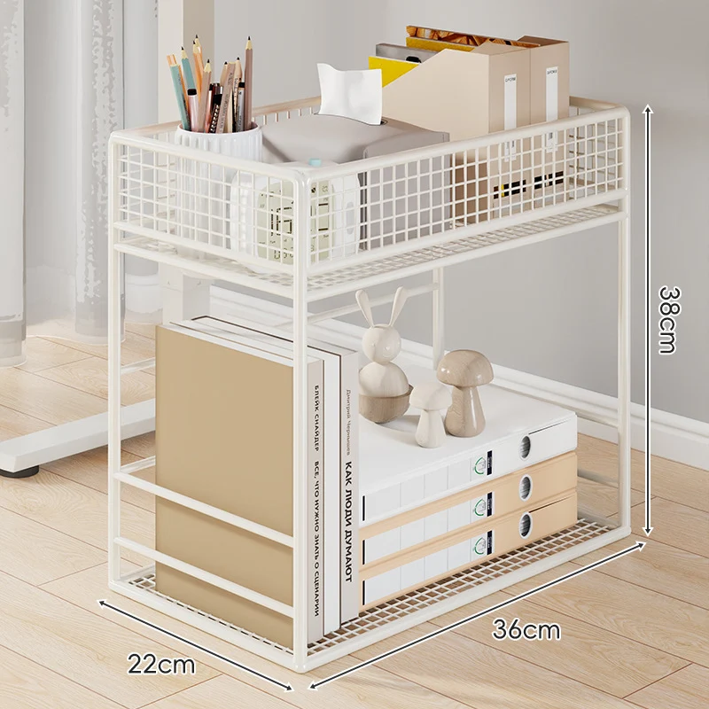 Kompakte Zwei-Schichten Metall-Mesh Schreibtisch-Organizer-Regal