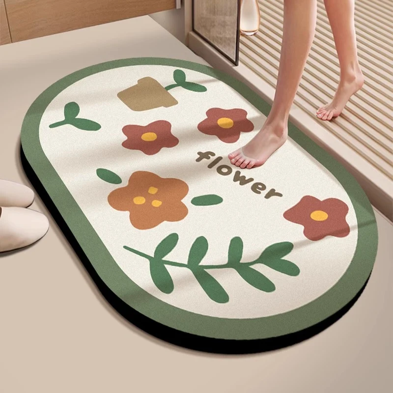 Dekorative floral geprägte Badematte