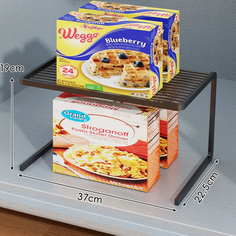 Kompakter dreistufiger slatted Metall Theken-Pantry-Organizer
