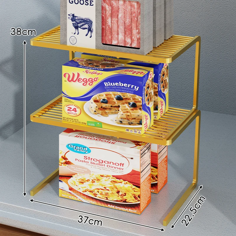 Kompakter dreistufiger slatted Metall Theken-Pantry-Organizer