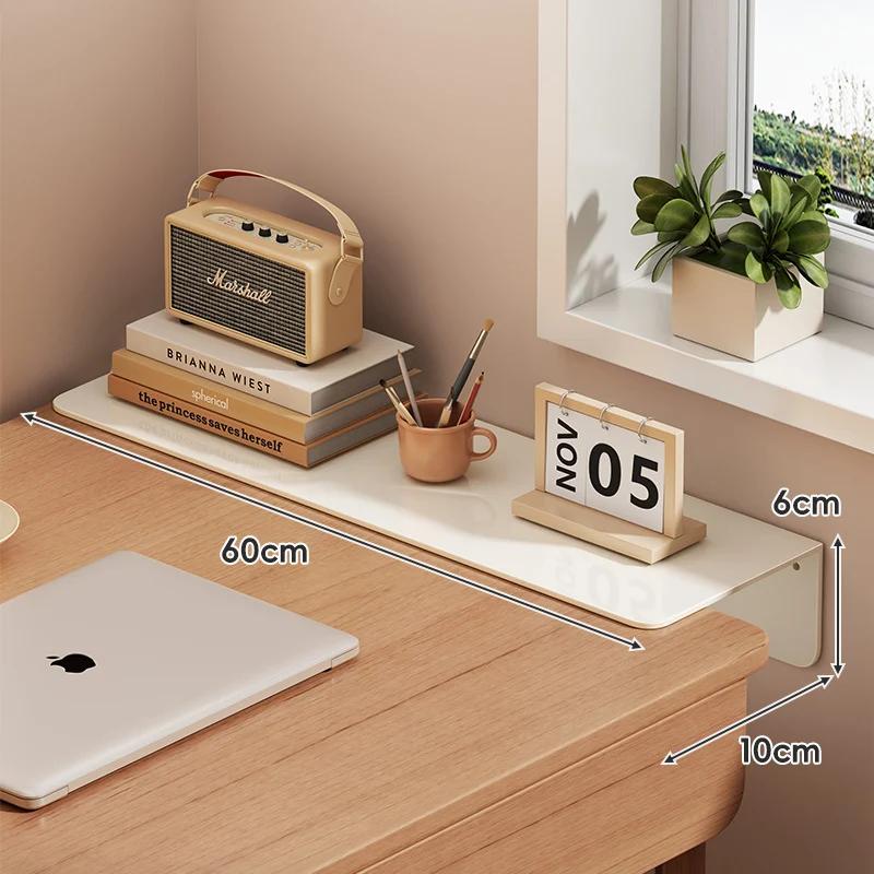 Slim schwebendes wandmontiertes Schreibtischregal Monitorerhöhung mit eleganter, gehärteter Glasoberfläche