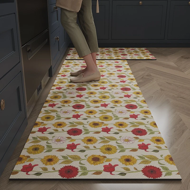 Florales Design Küchen Komfortmatte