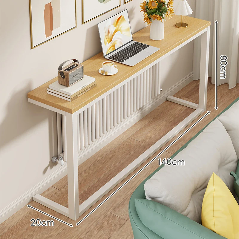 Schlanke Metallkonsole mit Holzoberfläche für Sofa-Rücken und Flur