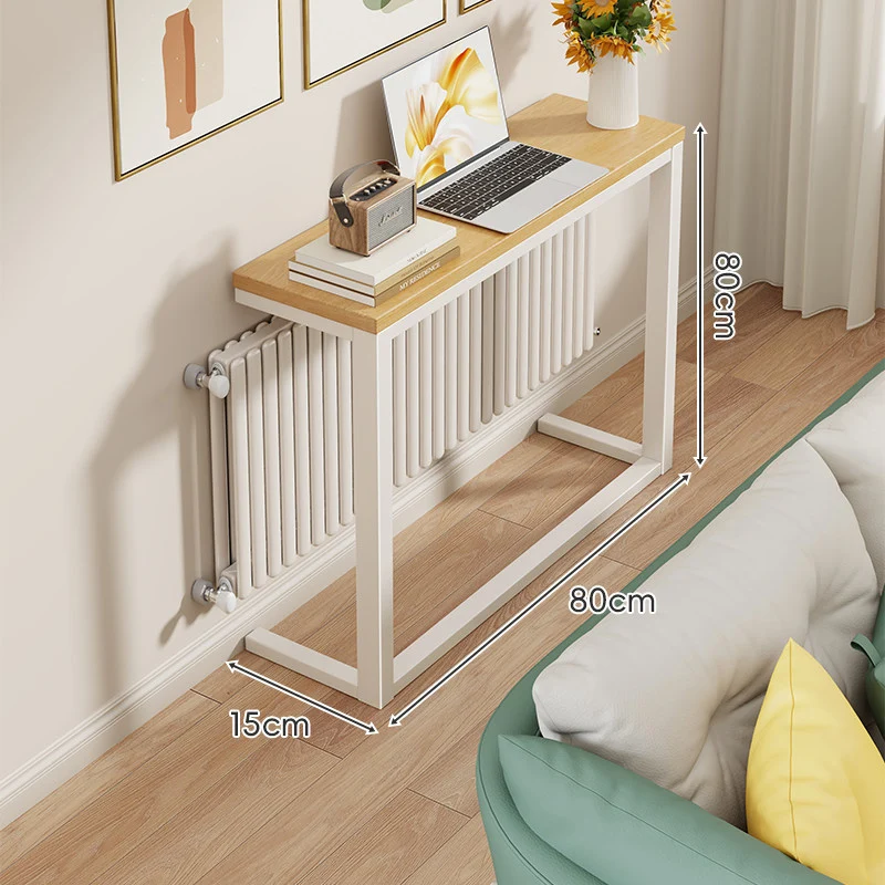 Schlanke Metallkonsole mit Holzoberfläche für Sofa-Rücken und Flur
