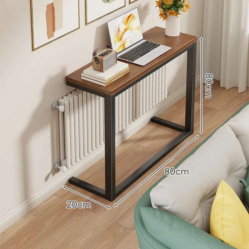 Schlanke Metallkonsole mit Holzoberfläche für Sofa-Rücken und Flur