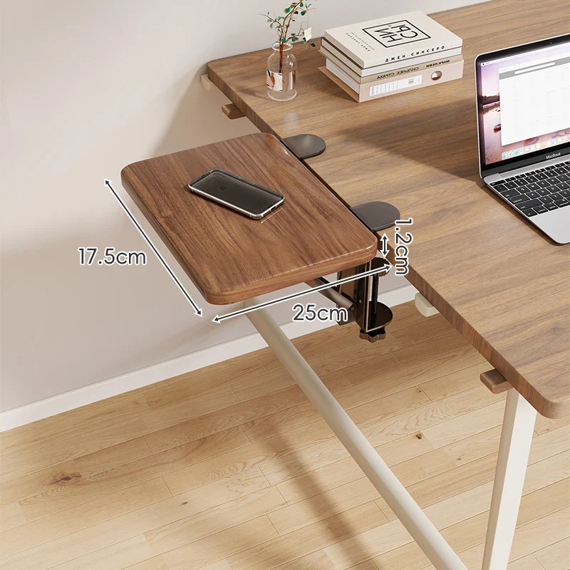 Clamp-On Verstellbares Holz Schreibtisch Seitenregal Erweiterung mit Klapphalterung