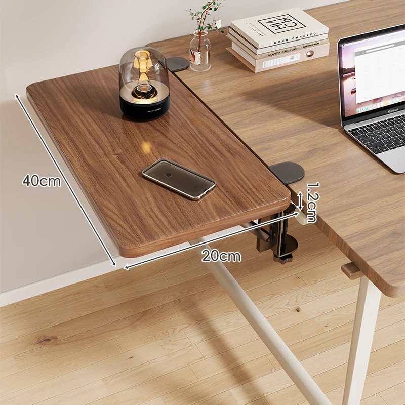 Clamp-On Verstellbares Holz Schreibtisch Seitenregal Erweiterung mit Klapphalterung