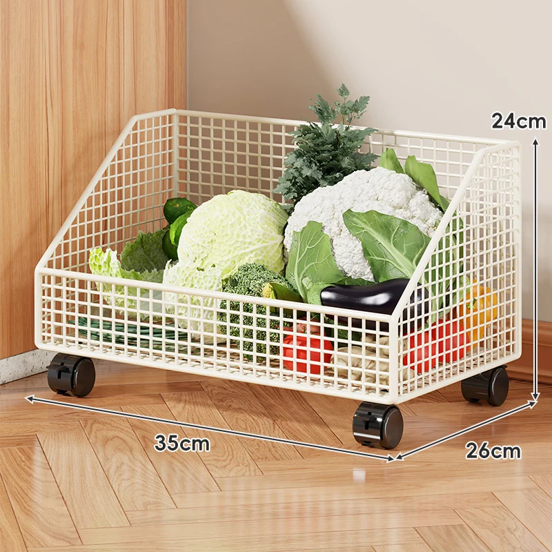 Rollwagen aus Mesh mit Holzgriffen