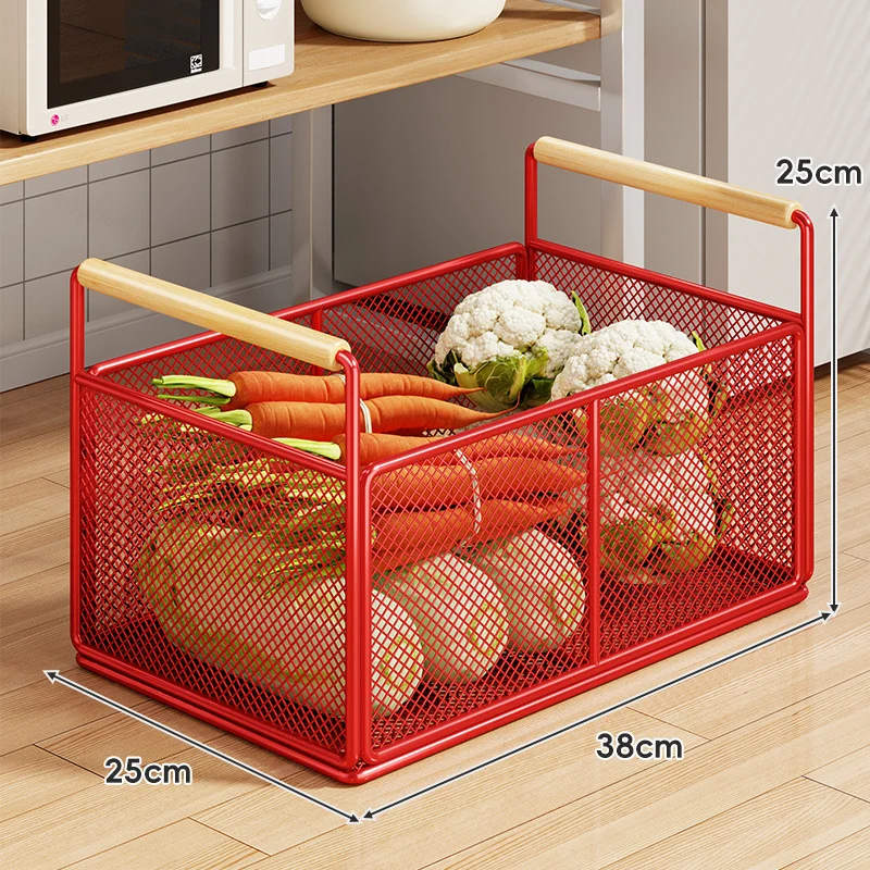 Rollwagen aus Mesh mit Holzgriffen