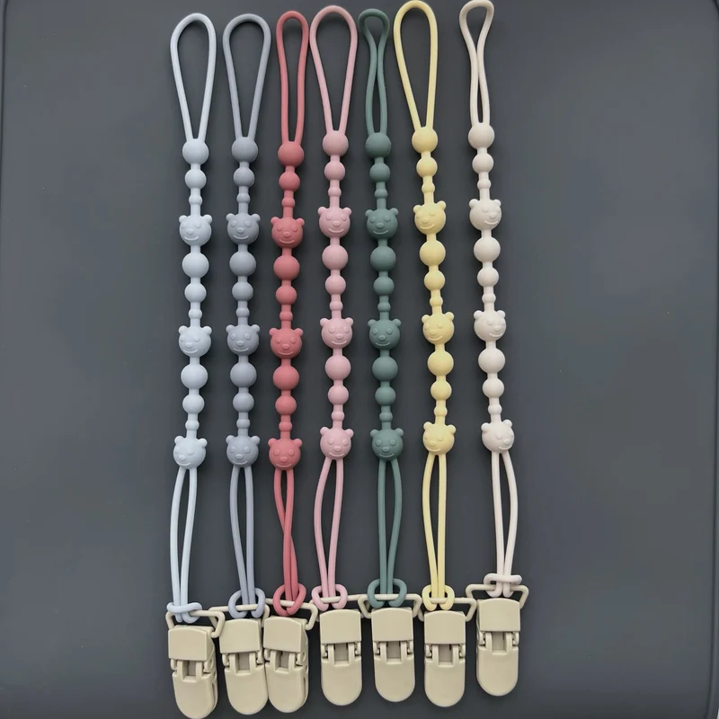 Silikonperlen Schnullerkette mit Sicherheitsverschluss