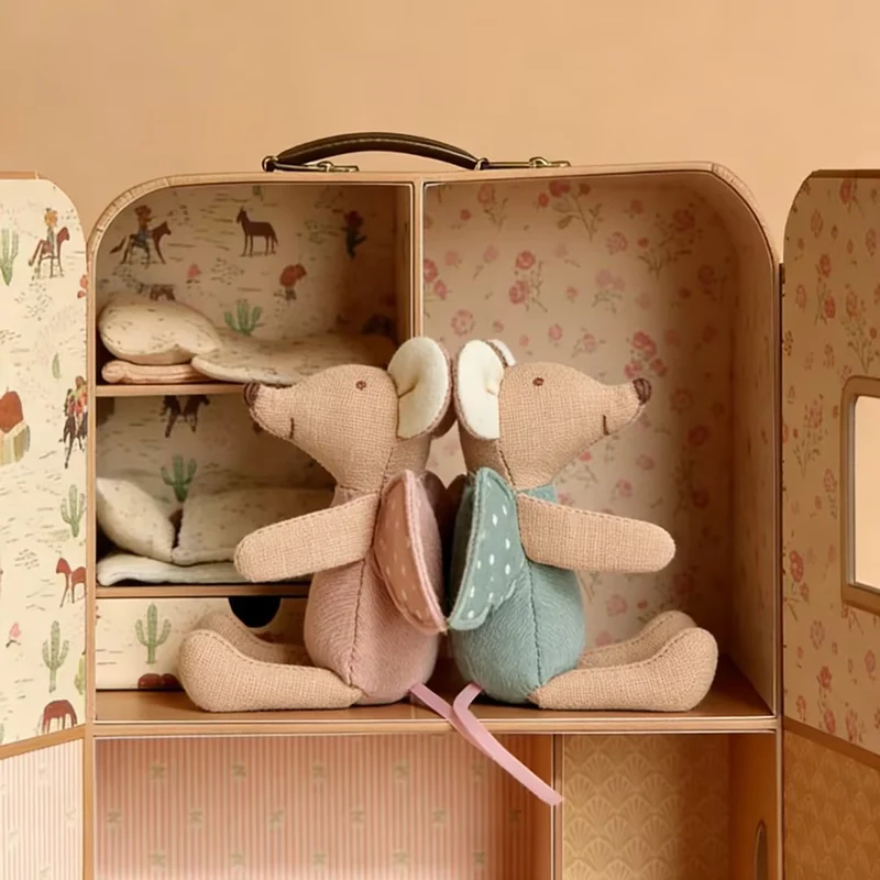 Miniatur Leinen Maus Komforter Plüsch Schlüsselanhänger