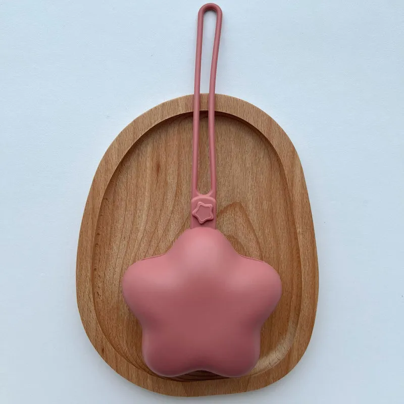 Weicher Silikon-Mini-Beutel Schlüsselanhänger in Sternform mit elastischer Schlaufe