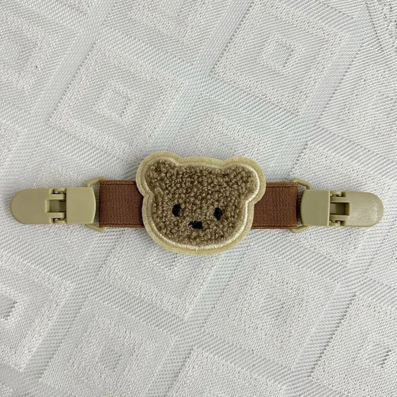 Plüsch Teddy Schnullerclip mit Sicherheitsverschluss und elastischem Band