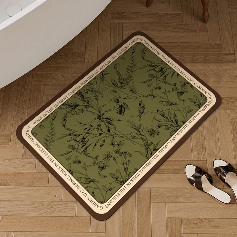 Oval Botanische Fußmatte für die Wohnkultur