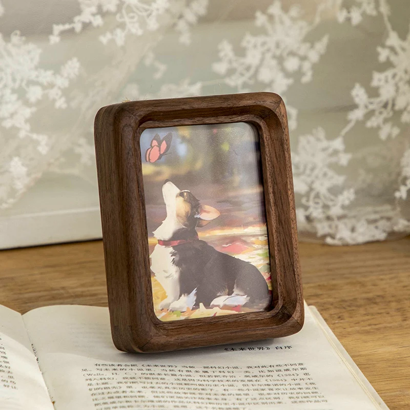 Vintage Glas und Holz Bilderrahmen