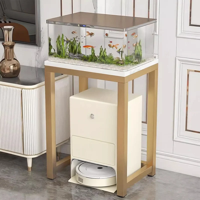 Marmor-Top-Gold-Metall-Konsole für Robotervakuum-Dock und Eingangsorganisator